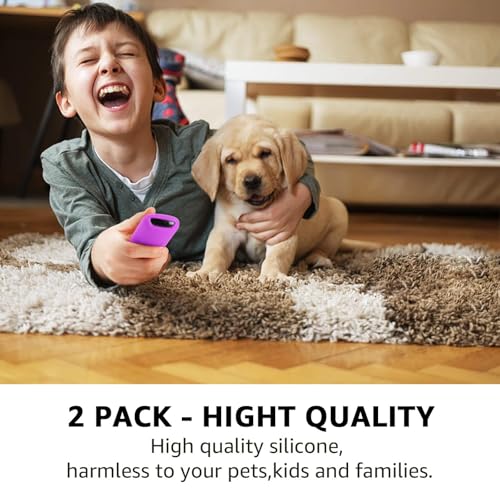 Image of 2 Pack Remote Cover for Roku, Battery Cover for TCL Roku Smart TV Steaming Stick Remote, Silicone Remote Case for Roku Universal Protective Controller Sleeve Skin Glow in The Dark Green Purple
