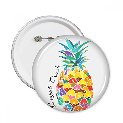 Badge bouton ananas tropical aquarelle pour customiser un vêtement uni et masquer les imperfections