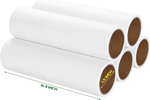 Miniatura 2 de Solo repuestos de rodillo de pelusa de 6.3 pulgadas, repuestos de rodillo de pelusa para pelo de mascotas, extra pegajoso, 60 hojas por rodillo (6.3