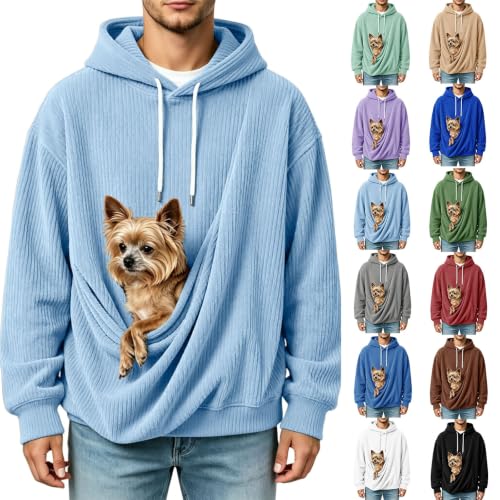 Hoodie With Dog Pouch For Men Women Oversized Pets Holder Hooded Sweatshirt