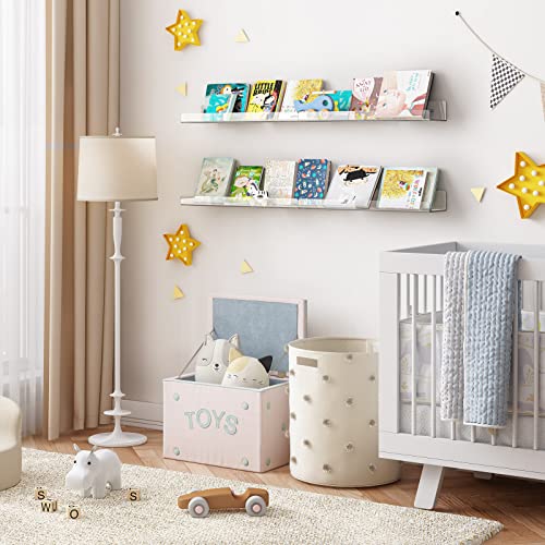Fixwal Acrylic Shelves, 15 Inch Floating Wall Mounted Shelves, Clear Funko Pop Display Case, Invisible Bookshelf, Wall Decor For Kids And Bathroom Storage, Set Of 4 #TOP3