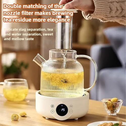 Hervidor eléctrico y fabricante de té de vidrio con función mantener caliente 4