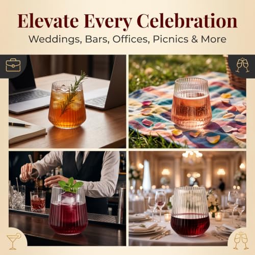Image of Plastic Wine Glasses, 14Oz Unbreakable Plastic Cocktail Glasses, 40 Pack