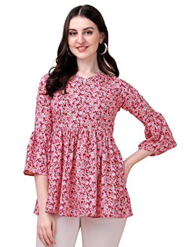 Wedani Women’s Casual Bell Sleeves V-Neck Foral Top