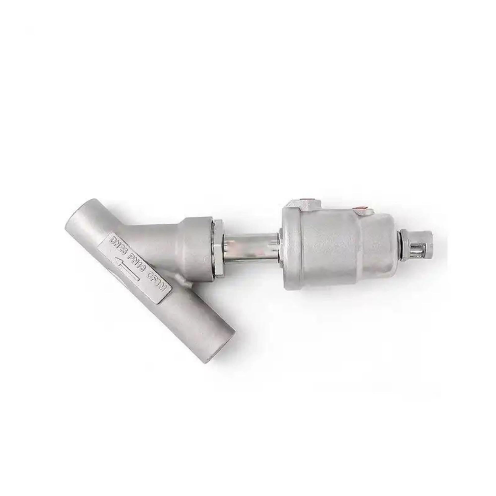 KACOME DN25 2-Way Y-Pattern Normally Closed 304 Stainless Steel Pneumatic Welding Angle Seat Valve 16bar for Gas
