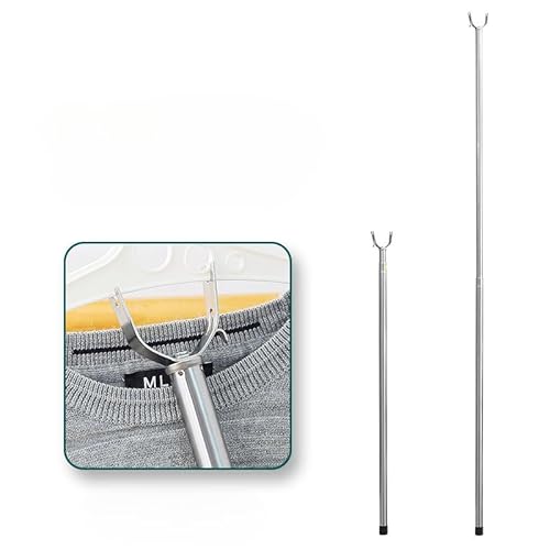 竿上げ棒 竿上げ 竿あげ 物干し竿 洗濯物干しぼう ステンレス 物干し竿 アルミ伸縮物干し 支柱 一本 調節可能 伸縮式 ステンレス アルミニウム 軽量 洗濯物 家庭用 延長 洗濯 (85-145cm)