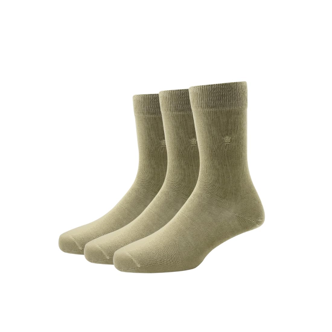 louis philippe Cotton Full Length Men's Plain Pattern Socks (Pack Of 3) - Beige-picture-23