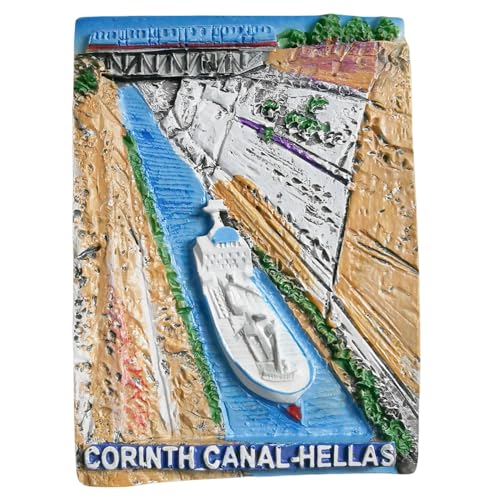 Imán decorativo de frigorífico Canal de Corinto Grecia miniatura 1