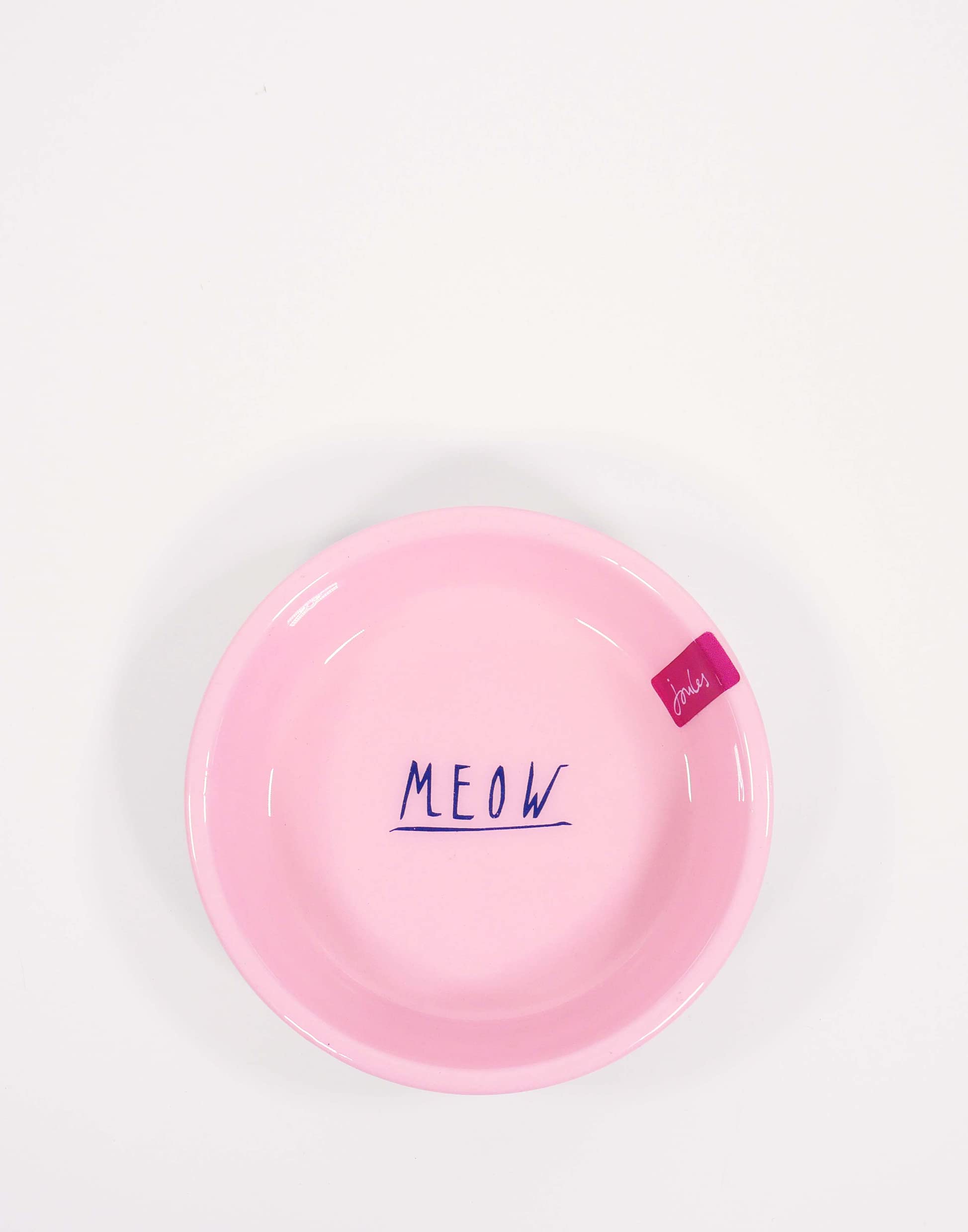 Rosewood Joules Pink Floral Meow Print Cat Food or Water Bowl, 380ml Capacity