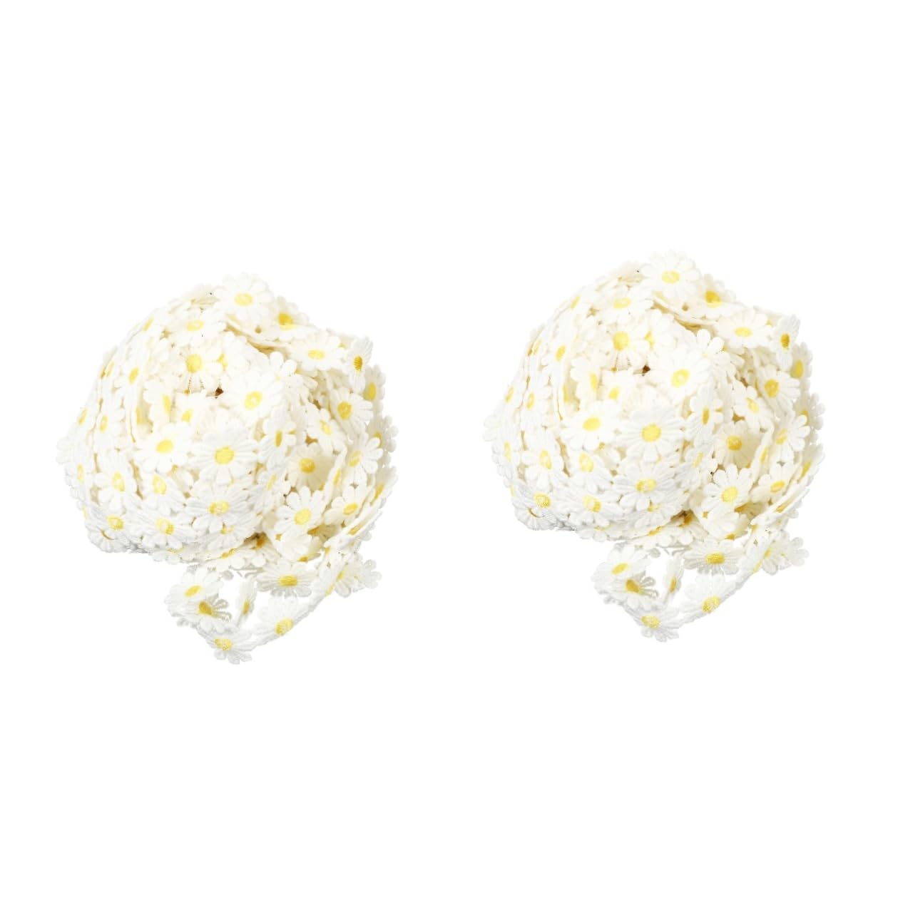 Operitacx 2piezas Cinta De Encaje De Flores Margaritas Yardas Para Manualidades Ribete Bordado Para Decoración De Ropa y Bodas Apliques Para Proyectos Creativos