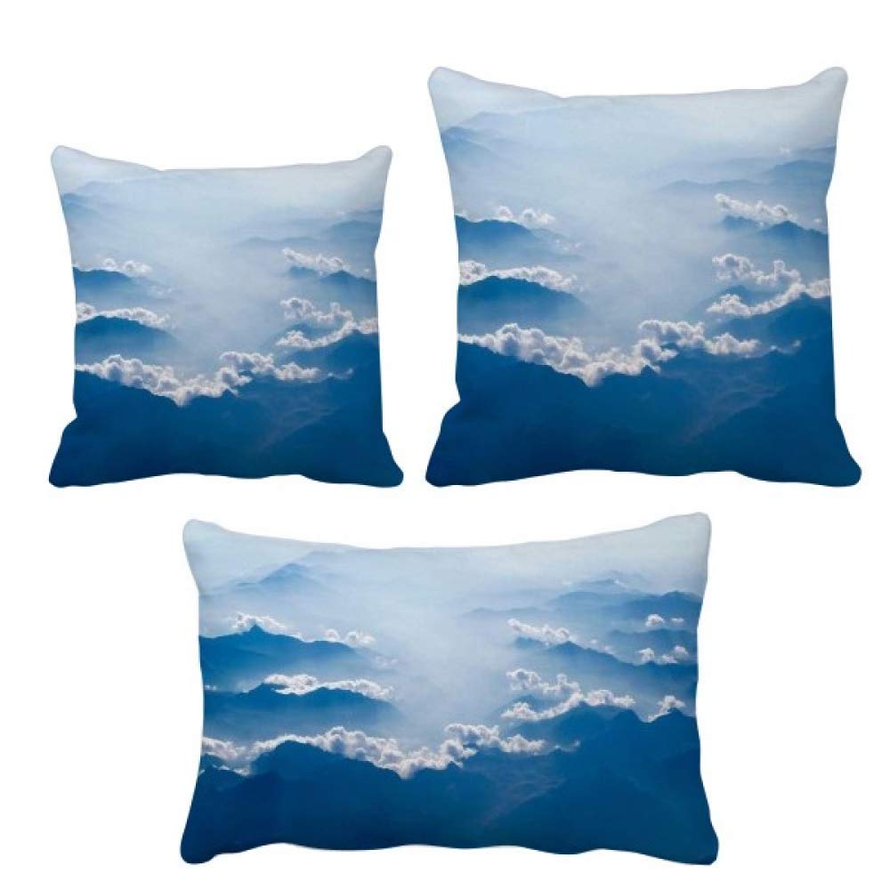 Housse de coussin nuages bleu et blanc ciel DIYthinker pour canapé