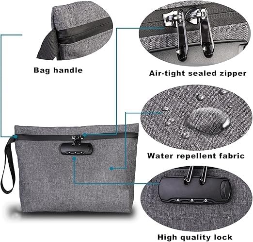 Image of MeRaYo Document Organizer Bag Document Bag Document File Bag Document Waterproof Bag with Lock Document Holder Travel Document Organizer, Grey
