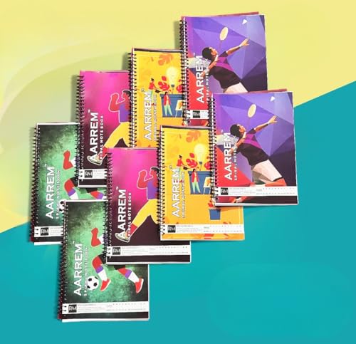 Image of A4 Size 200 Pages Spiral Binding Notebook set of 12 Combo | Unruled Register Notebooks for Students & Office | Spiral Register for Writing & Note-Taking