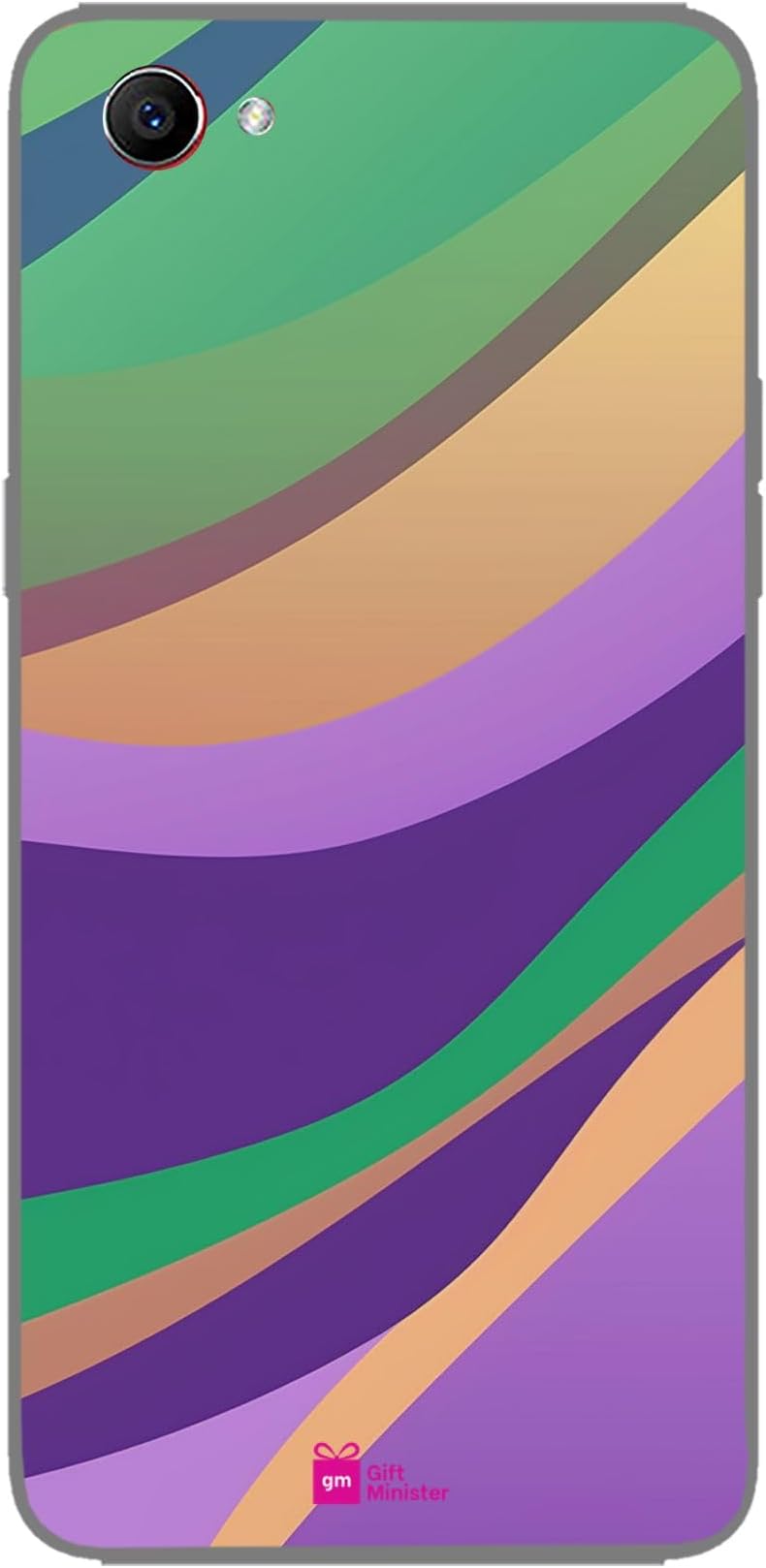 Silicone Designer Cover for Oppo F7 Purplenone - Colorful Graphic Purple Horizon Lines Emerald Sunrays Shine Flattened Perspective Simplistic Art Flexible Anti-Slip 1Pcs 1696L