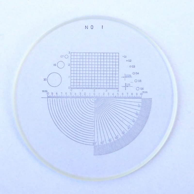 Microscope Grid Micrometer, Angle Reticle, Optical Glass Slide, for Microscope Measuring