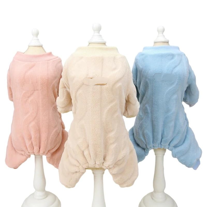 Hundepullover Warmer Hundeoverall-Pyjama for kleine und mittelgroße Hunde(Blue,M)