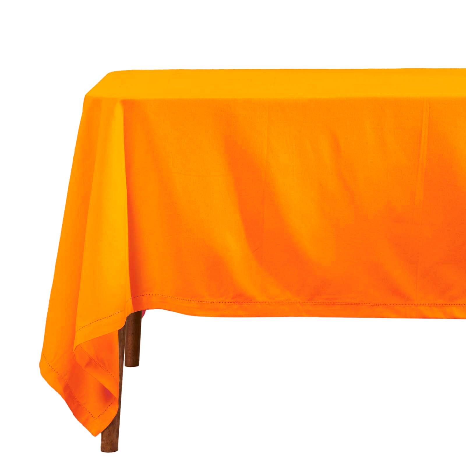 Homescapes Orange Table Cloth, Plain Cotton Tablecloth, Rectangular, Handcrafted & Durable Dining Table Cover With Hem Stitch, Hypoallergenic, Washable, 178 X 300Cm Extra Large