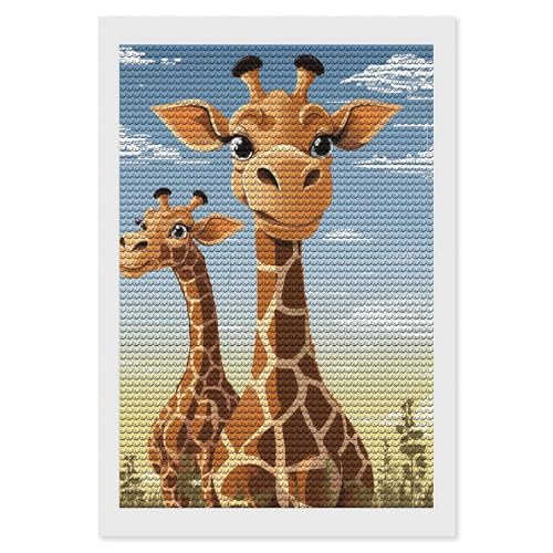 Kits d'art diamant adultes broderie diamant girafe loisir créatif