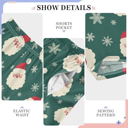 ZZXXB Santa Claus Snow Boys Long Pants Soft Trousers Elastic Waist Kids Lounge Bottoms with Pockets S-XL4