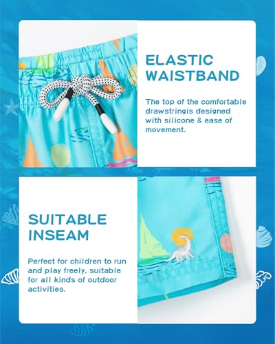 Image of SURF CUZ Boys Swim Trunks Toddler Swim Shorts UPF 50+ Bathing Suit for Boy Swimsuit Quick Dry Mesh Beach Boardshorts Swimwear