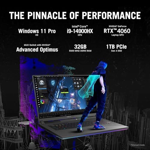 ROG Strix G18 18" 240Hz QHD Gaming Laptop, 14th Gen Intel 24-Core i9 14900HX, 32 GB DDR5, 1 TB SSD, RGB Backlit KB, GeForce RTX 4060, Wi-Fi 6E, Windows 11 Pro, con licenza a vita Office 2024 - Notebook - Immagine 1