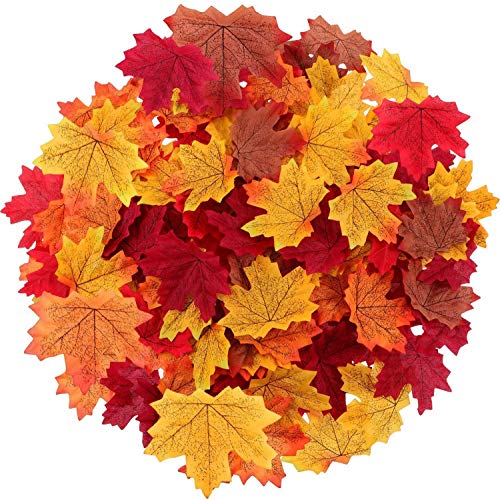 500 Hojas De Arce Artificiales De OtoñO, Hojas De Seda De OtoñO, Hojas De Arce De OtoñO Para AccióN De Gracias, Halloween, Navidad, Boda, DecoracióN De OtoñO, Fiesta, JardíN, Tienda, DecoracióN Cover