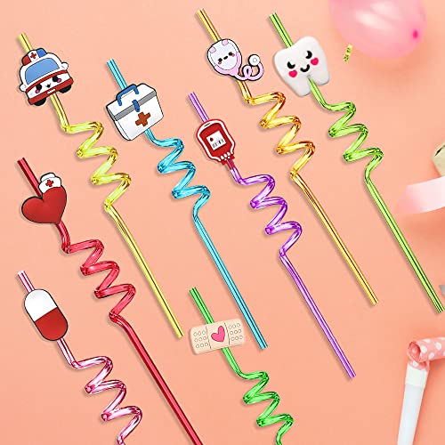24 pitillos médicos reutilizables en 8 colores y diseños miniatura 2