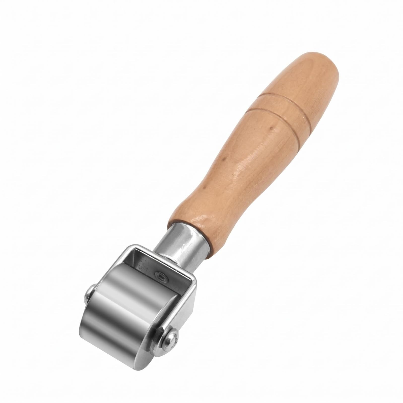 Wooden Handle Leather Border Roller Metal Head Leather Seam Roller Polished Silver Tapered Grip for Leatherworkers, Leatherwork, Small-picture-14