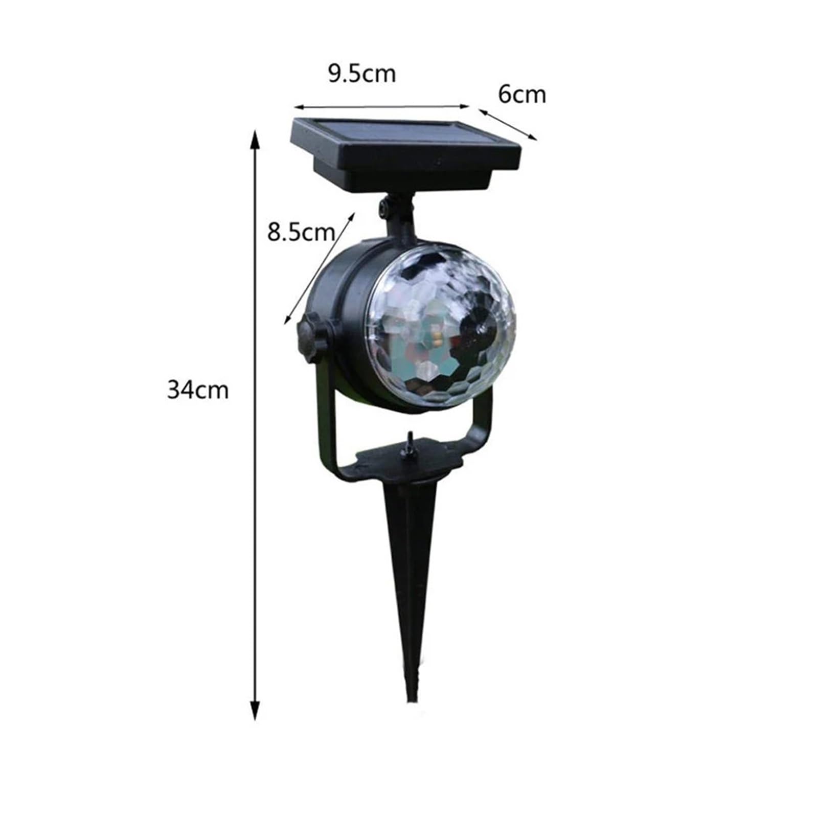 Proiettore Natalizio per Esterni, Lampada di proiezione Solare RGB Sfera Magica di Cristallo Girevole Luce da palcoscenico da Discoteca di Natale Luce da Giardino for Esterni