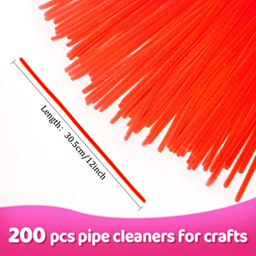 Image of Praisebank Orange Pipe Cleaners for Crafts, 200pcs, Chenille Stems for DIY Projecets, Arts & Crafts Supplies for Festival Party Decorations