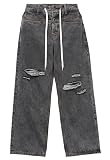 [X-girl] ドローストリングデニムパンツ DRAWSTRING DENIM PANTS 105253031013 BLACK M
