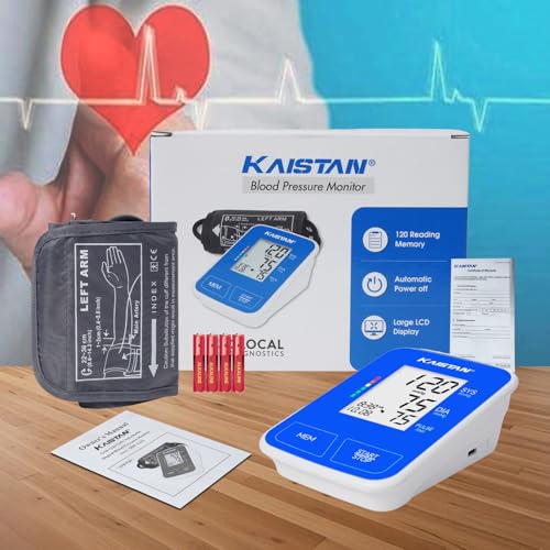 Image of KAISTAN DBP 1231 Blood Pressure Monitor | Fully Automatic Machine for BP Monitoring & Heart Pulse Rate | Digital BP Testing Meter for Home | Dual Power Device USB cable type-C or AAA battery | 120 Reading Memory for 2 users | 2 Years warranty | Fully Automatic, BP Monitoring & Heart Pulse Rate, Digital BP Check Meter for Home, Dual Power USB Type-C or AAA Battery