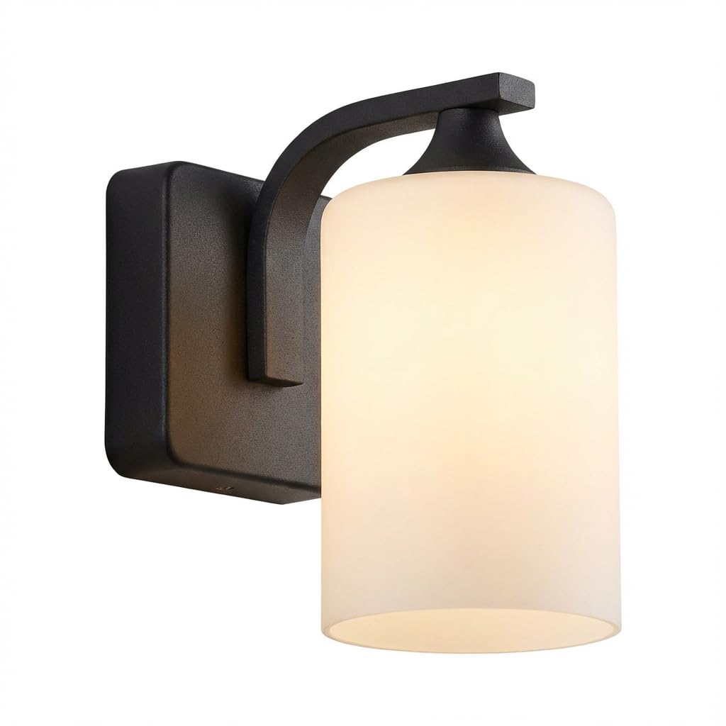 Aplique De Pared Exterior STENDAL - Aluminio Antracita Y Vidrio - Luz Arriba/abajo - IP44 - Altura 30,5cm - Para Jardín Y Balcón