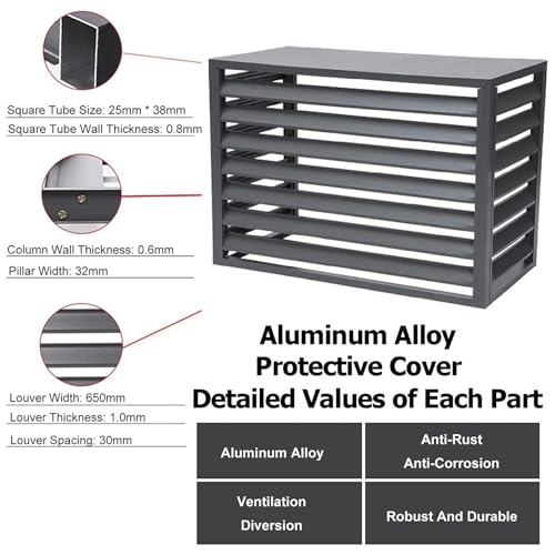 Copertura per unità Esterna di condizionamento dell'Aria, Schermo in Alluminio per Recinzione del condizionatore e Protezione per Pompa di Calore, Mini Split, Versatile espositore