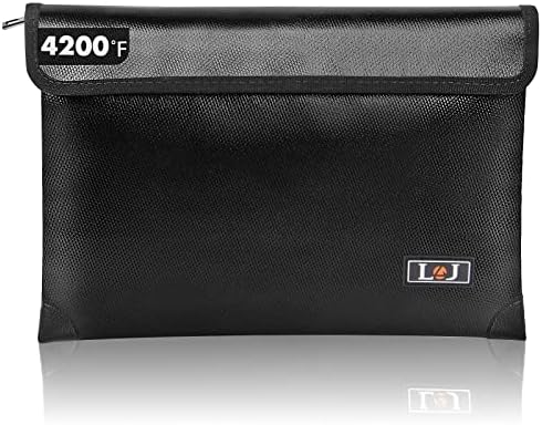 Fireproof Document Bag - with 4200°F Heat Insulated, Waterproof Fireproof Bag with Zipper, 8 Layers of Functional Materials, Fireproof Money Bag for Cash/Documents/Valuables, Fire Bag 11"x7.7"