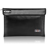 Fireproof Document Bag - with 4200°F Heat Insulated, Waterproof Fireproof Bag with Zipper, 8 Layers
