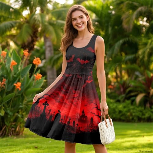 Image of TOADDITDO Womens Summer Sleeveless Tank Dress with 2 Side Pockets XS-4XL Plus Size