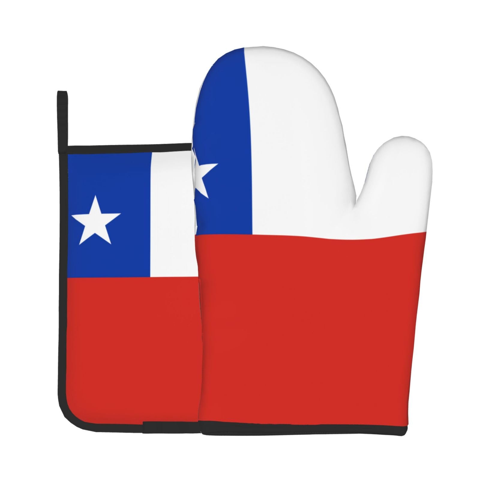 Oven Mitts and Potholders Set of 2 for Kitchen Baking Cooking GrayFlag of Chile Thick and Durable