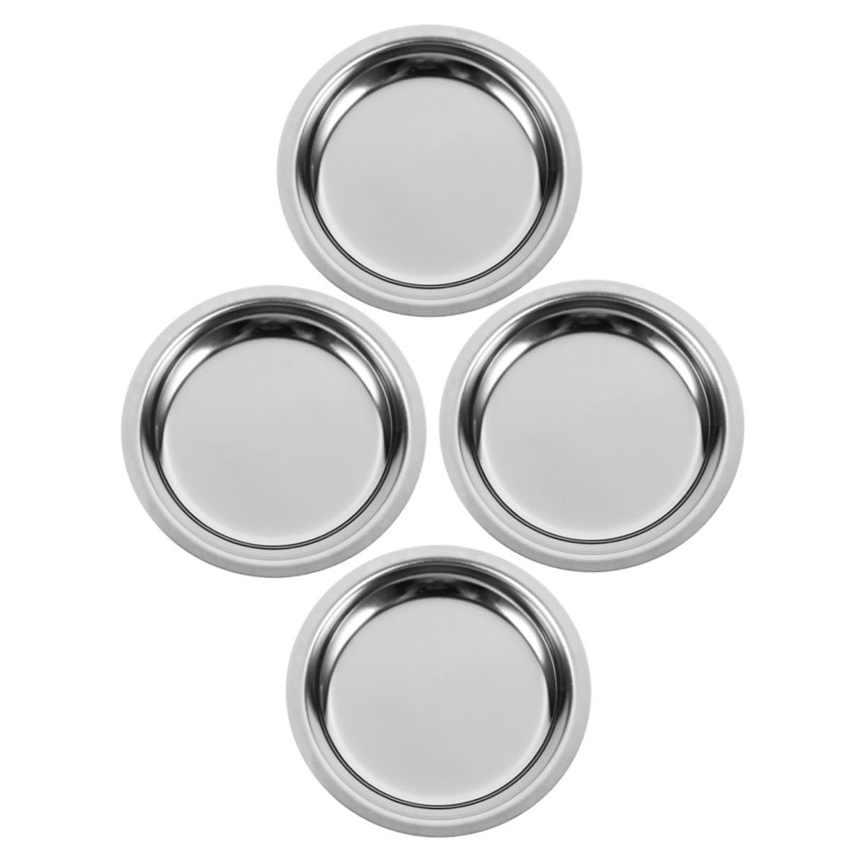 Ciieeo 304 Stainless Steel Tea Bag Plate Round Coasters Holder Set of 4 for Easy Use