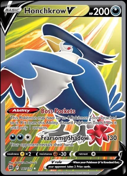 Amazon.com: Honchkrow V - 161/172 - Full Art Ultra Rare : Toys & Games