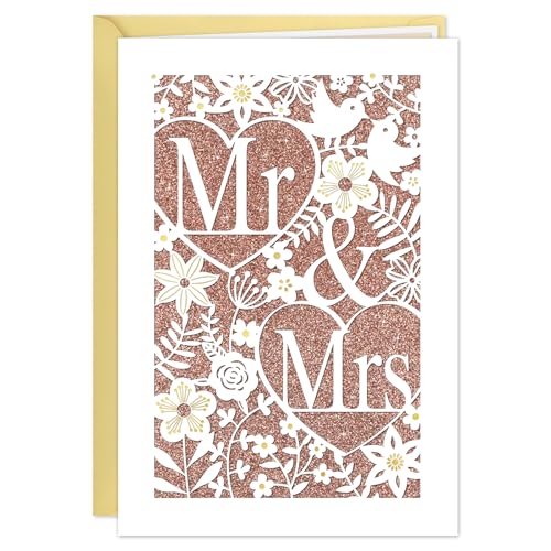D24TIME Wedding Card for Bride and Groom - Elegant Die-Cut Floral and...