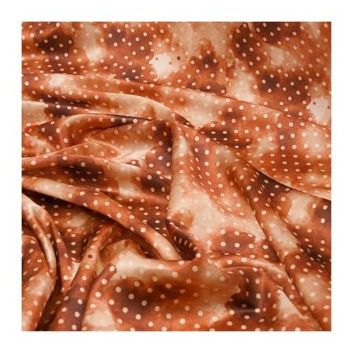 Tissu en satin de polyester multicolore à pois 5m pour couture robe