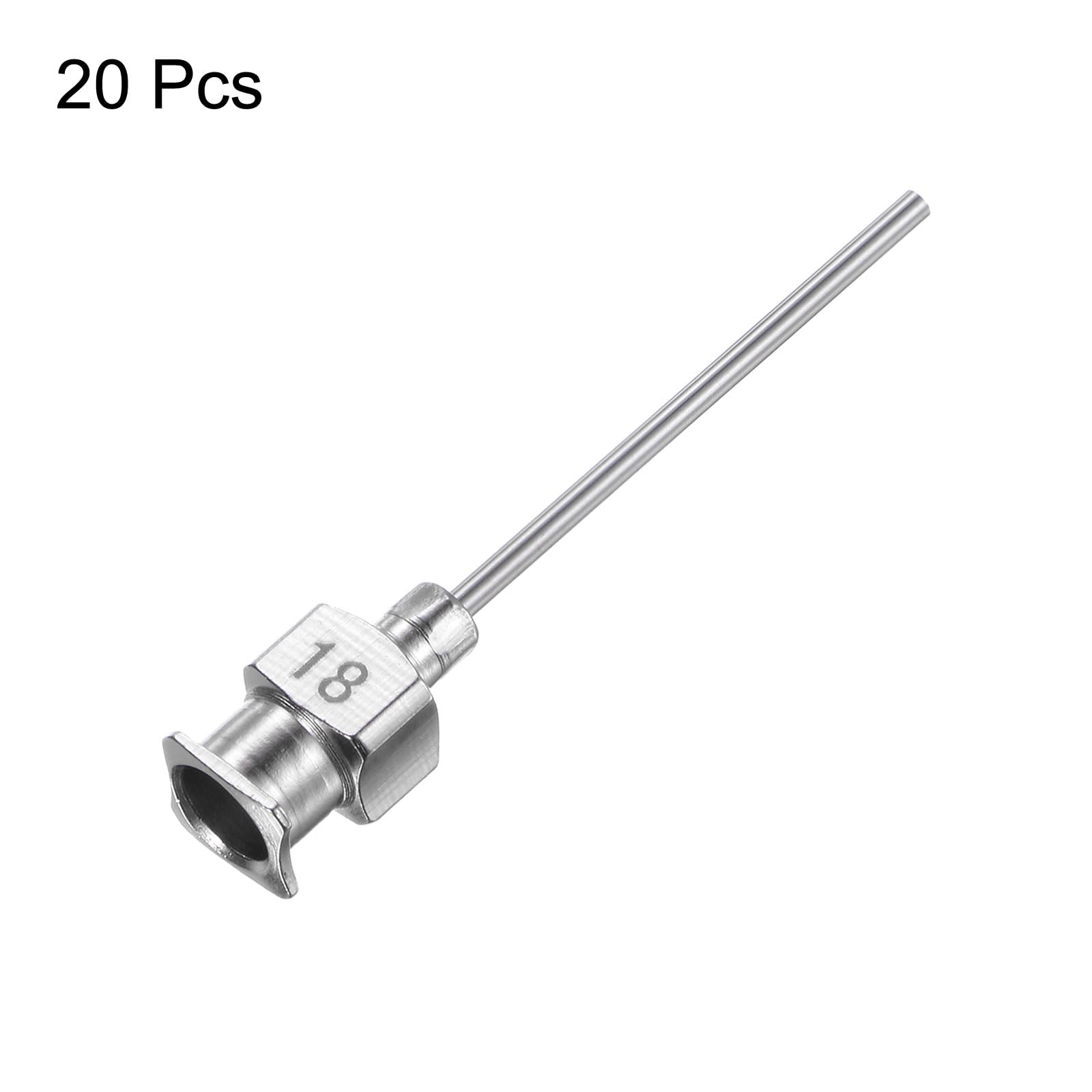 HARFINGTON 20pcs 18Gauge Stainless Steel Dispensing Needles, 1" All Metal Glue Needle Tube Blunt Tips Luer Lock for Thick Liquids, Ink, Glue, Lab Use — Amazon image 3
