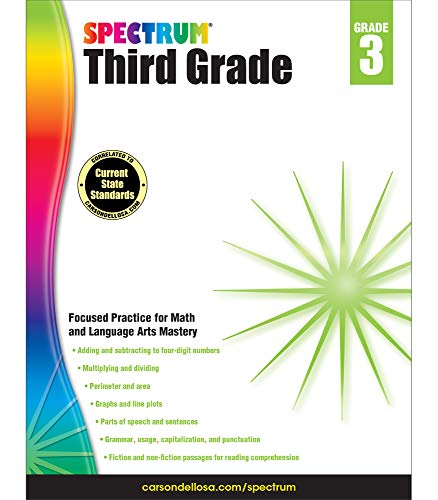 Spectrum | 3rd Grade Workbook | Math, Language Arts, 320pgs