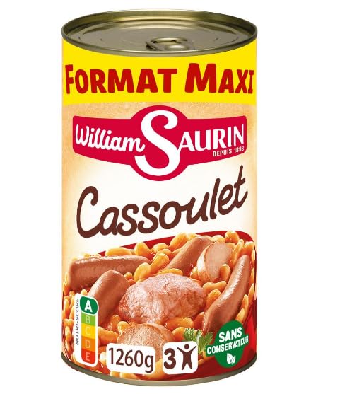 WILLIAM SAURIN | William Saurin Cassoulet Mitonné - Plat Cuisiné 1,260Kg | Lot De (2) | livraison offerte