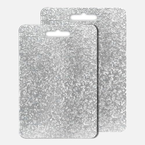 Placa de cortar de doble cara de titanio puro de cristal de hielo duradera y fácil de limpiar lavavajillas se puede utilizar en cocina segura y saludable.