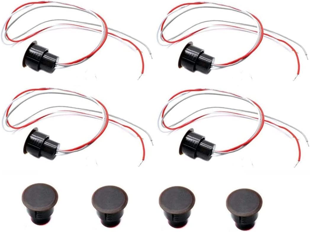 RC-36 NC+NO Sensor de contacto para puerta de ventana de seguridad empotrable con cable y alarma magnética, color marrón - (4 juegos)