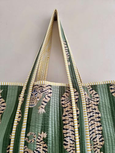 Image of Women's 100% Cotton Lightweight Shoulder Tote Bag with Interior Poeckt Casual Handbag for Women