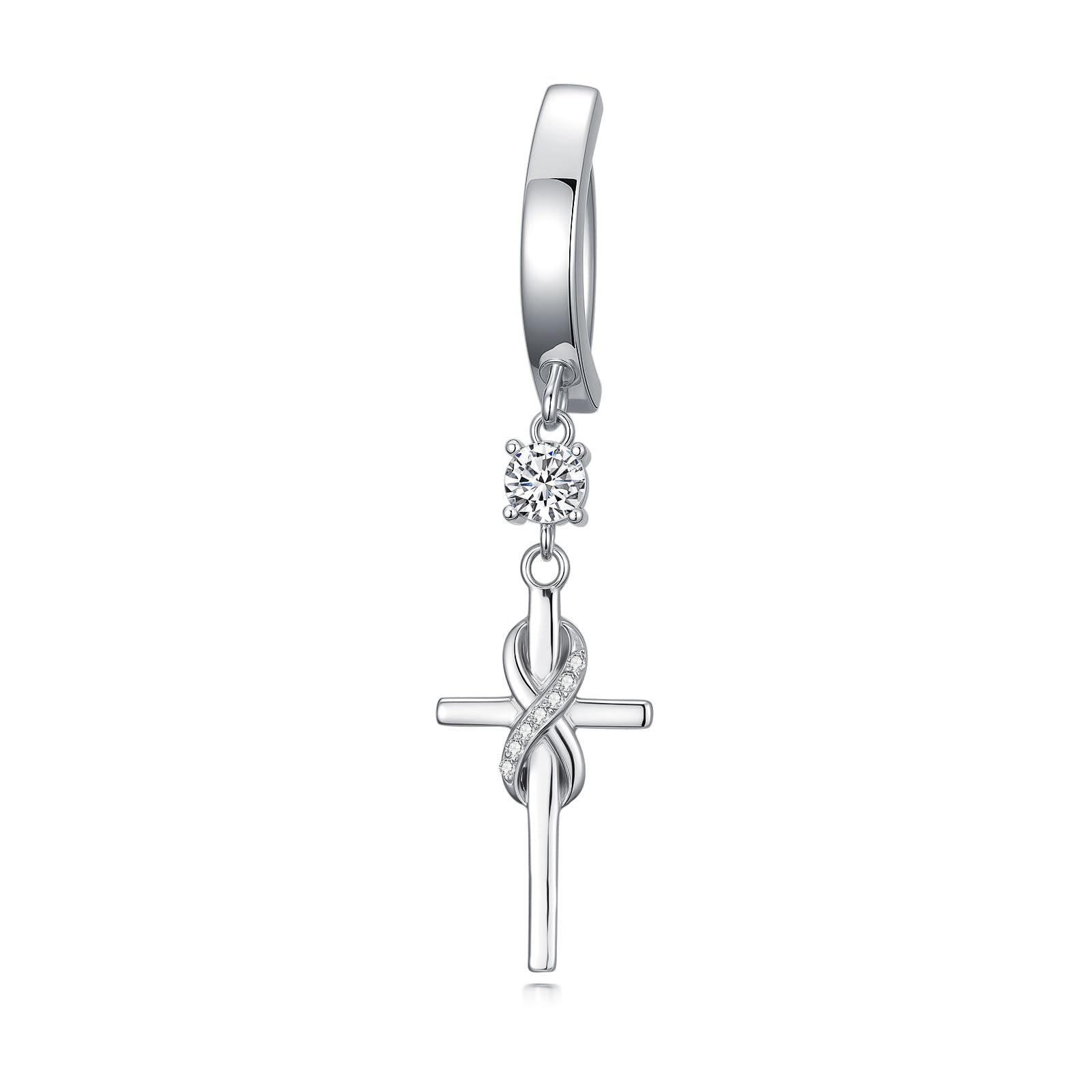 ROMANTICWORK Bauchnabelpiercing 925 Sterling Silber Clicker Bauchnabel Ring Hängender Nabelring Hypoallergenes Piercing Nabel Ring Bauch Piercing Schmuck Geschenke für Frauen