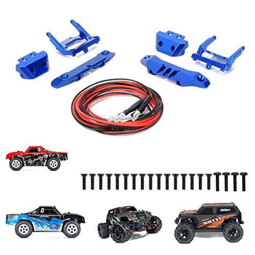 RCAWD Front & Rear Bumper Set & 4 LED Lights for LaTrax Teton & Desert Prerunner 1/18 Scale 4X4 Monster Truck Upgrades, #76064-5#76054-1#76054-5, Parts for #7635 Blue